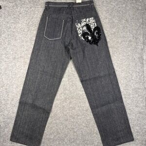 Karl Kani Jeans Mens 28x31 Black Baggy Hype Street Wear Hip Hop Gold 18